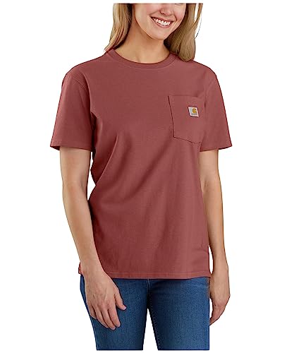 Carhartt Damen T-Shirt Loose Fit Heavyweight Short-Sleeve Pocket, Farbe:Sable, Größe:M von Carhartt