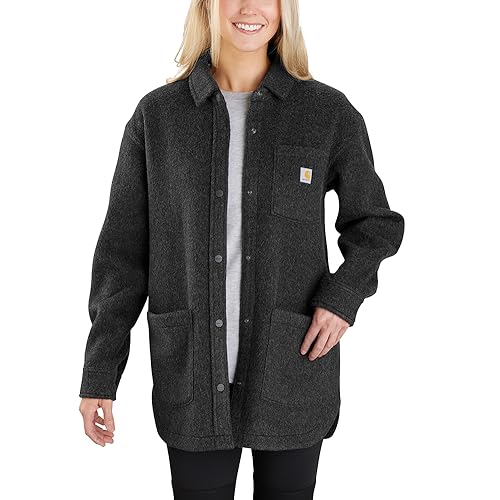 Carhartt Damen Übergangsjacke Wool Blend Overshirt, Farbe:Black Heather, Größe:L von Carhartt