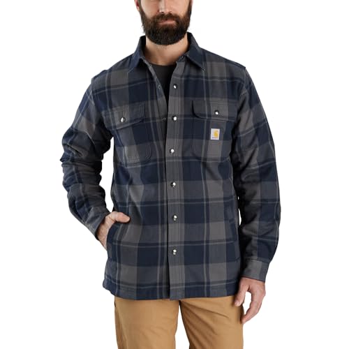 Carhartt Flannel Relaxed Fit Sherpa-Lined Shirt, Farbe:Marineblau, Größe:L von Carhartt