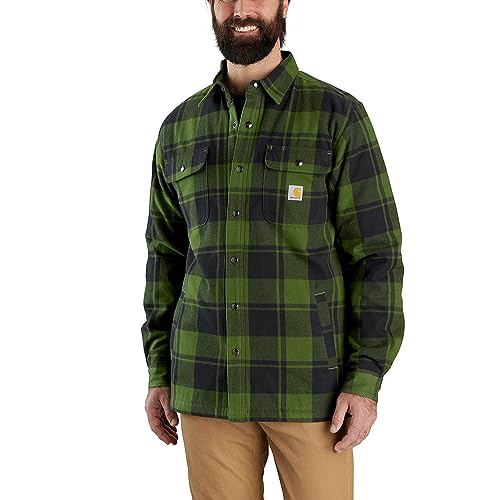 Carhartt Flannel Relaxed Fit Sherpa-Lined Shirt, Farbe:grün, Größe:S von Carhartt