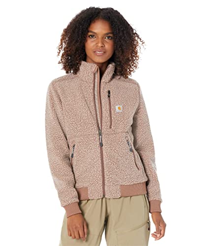 Carhartt Damen Relaxed FitSherpa Fleece-Jacke mit durchgehendem Reißverschluss, Schwarz Gr. M von Carhartt