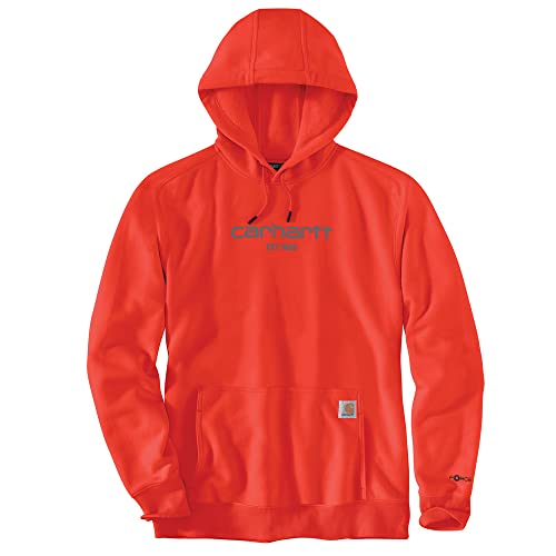 Carhartt Force 105569 Herren-Sweatshirt mit lockerer Passform, leicht, Logo-Grafik, Cherry Tomato, Medium von Carhartt