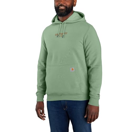 Carhartt Force Herren-Sweatshirt mit lockerer Passform, leicht, Logo-Grafik, Loden Frost, Small von Carhartt