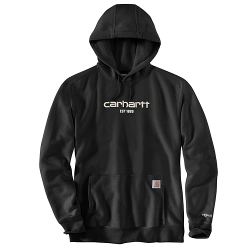 Carhartt Force Herren-Sweatshirt mit lockerer Passform, leicht, Logo-Grafik, Schwarz, Medium von Carhartt