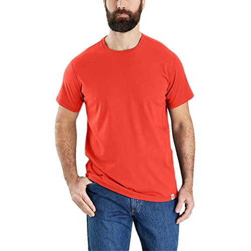 Carhartt Force Herren T-Shirt mit lockerer Passform, mittelschwer, kurzärmelig, Cherry Tomato, L von Carhartt