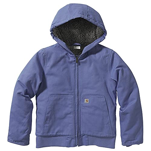 Carhartt Girls' Zip Front Flannel Quilt Lined Hooded Active Jac, Marlin, 7-8 Years von Carhartt