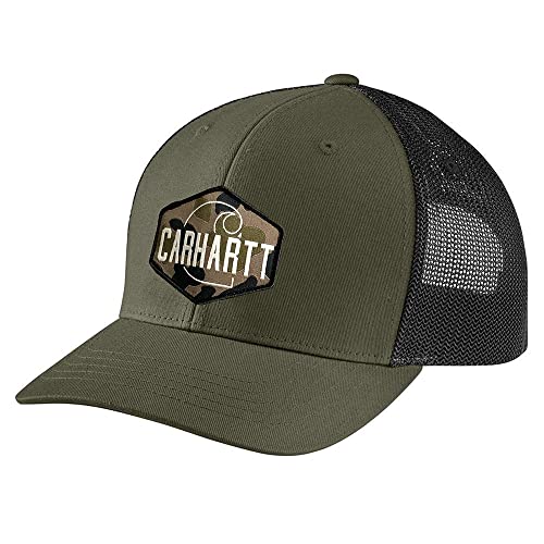 Carhartt Herren 105365 Canvas Mesh Back Camo Patch Cap, Basil, Einheitsgröße von Carhartt