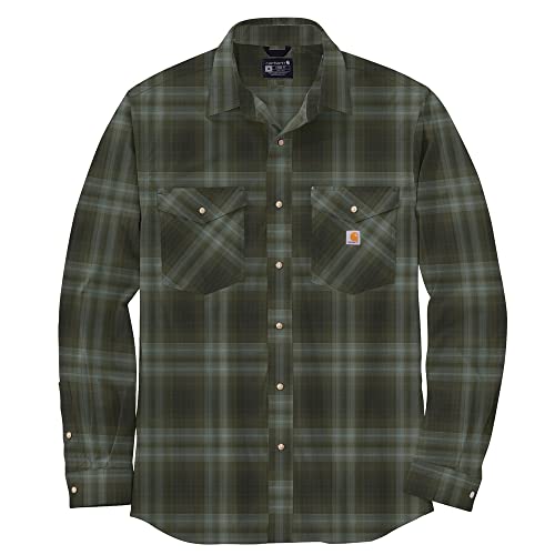 Carhartt Herren 105436 Rugged Flex Relaxed Fit Midweight Flanell Long-S, Basil, XL von Carhartt