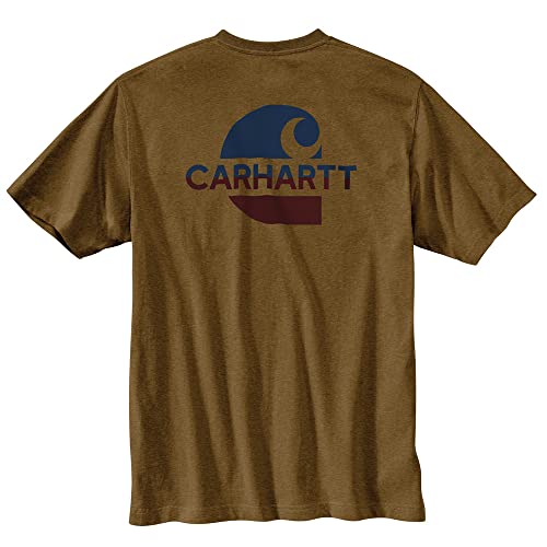 Carhartt Herren 105710 Loose Fit Heavyweight Short Sleeve Pocket C Graphic T-Shi, Geölte Walnuss-Heather, XX-Large von Carhartt