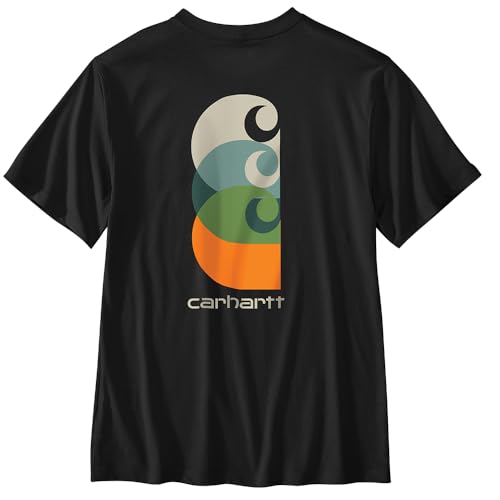 Carhartt Herren 106536 Relaxed Fit Lightweight Pocket Short Sleeve C Graphic T-S, Schwarz, Mittel von Carhartt