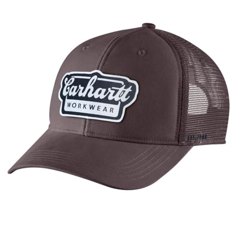 Carhartt Herren 106738 Rugged Flex Twill Mesh Back Script Patch Cap, Dunkles Sepia, Einheitsgröße von Carhartt