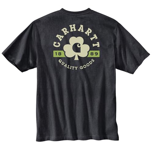 Carhartt Herren 106750 Relaxed Fit Heavy Weight Short Sleeve Pocket Shamrock GRAP, Anthrazit meliert, XX-Large von Carhartt