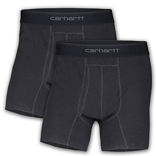 Carhartt Herren Boxershorts aus Baumwollmischgewebe, 12,7 cm, 2er-Pack Retroshorts, Schwarz, X-Large von Carhartt