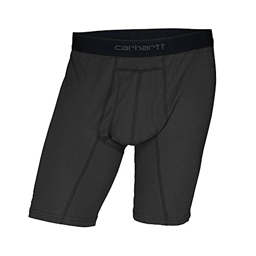 Carhartt Herren 20,3 cm Schrittlänge, Basic Baumwoll-Poly-Boxershorts, 2er-Pack Retroshorts, schwarz, Large von Carhartt