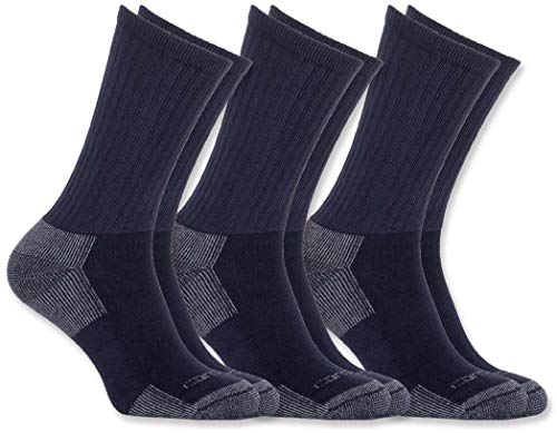 Carhartt Herren All Season Cotton Crew Work (3-Pair) Socken, Navy, L von Carhartt