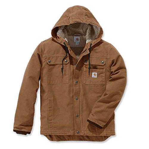 Carhartt, Herren, Lockere Arbeitsjacke aus ausgewaschenem Segelleinen mit Sherpa-Futter, Carhartt® Braun, XL von Carhartt