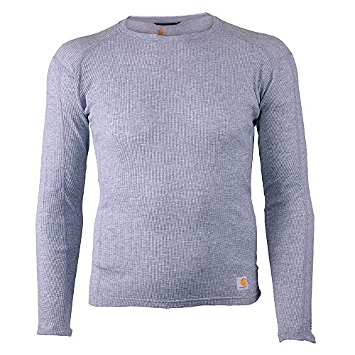 Carhartt Herren Base Force 100% Baumwolle Midweight Classic Crew Baselayer-Shirt, Meliert, Grau, Mittel von Carhartt