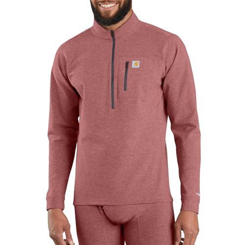 Carhartt Herren Base Force Heavyweight Quarter-Zip Unterhemd, Feuerstein Heather, X-Groß von Carhartt