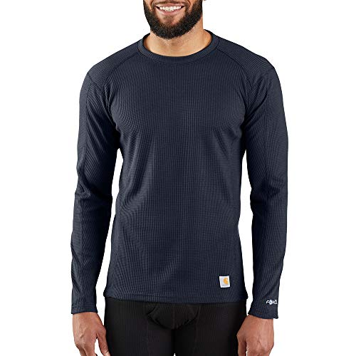 Carhartt Herren Base Force Midweight Classic Crew Baselayer-Shirt, Marineblau, Mittel von Carhartt