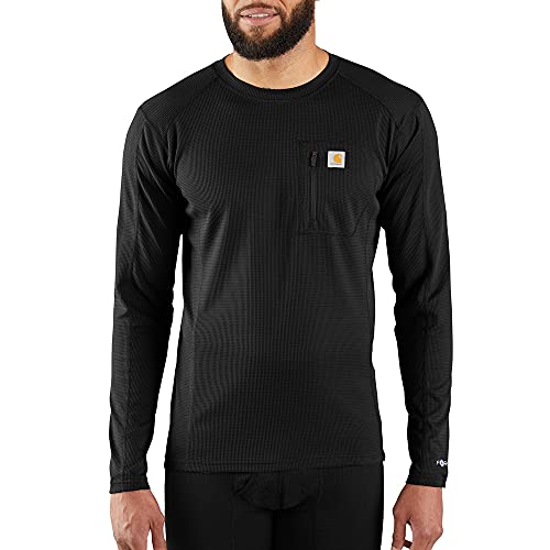 Carhartt Herren Base Force Midweight Tech Crew Baselayer-Shirt, Schwarz, XL Hoch von Carhartt