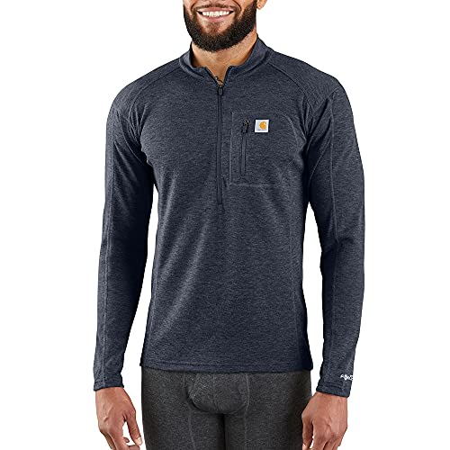 Carhartt Herren Base Force Schweres Polyester-Wolle, Viertelreißverschluss Baselayer-Shirt, Navy Heather, 3X-Groß von Carhartt