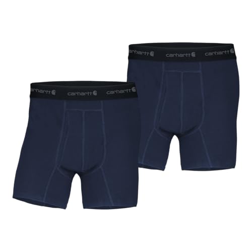 Carhartt Herren Boxershorts aus Baumwollmischgewebe, 12,7 cm, 2er-Pack Retroshorts, Marineblau, X-Large von Carhartt