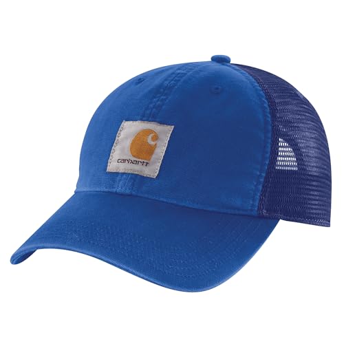 Carhartt Herren Canvas Mesh-Back Cap Baseballkappe, Blau - Glass Blue, Einheitsgröße von Carhartt