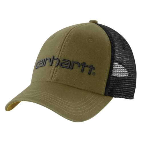 Carhartt Herren Canvas Mesh Back Logo Graphic Cap, Dunkelbronzefarbenes Grün, Einheitsgröße von Carhartt