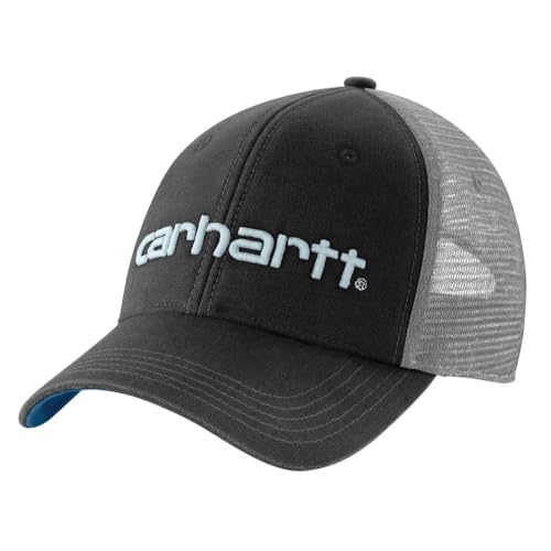 Carhartt Herren Canvas Mesh Back Logo Graphic Cap, Schwarz/Dunkelblau, Einheitsgröße von Carhartt