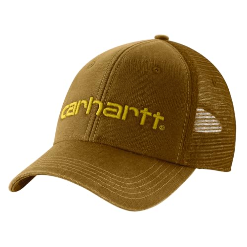 Carhartt Men's Canvas Mesh-Back Logo Graphic Cap Baseballkappe, Brown/Oiled Walnut, OS von Carhartt