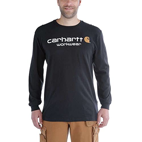 Carhartt Herren Core Logo Long-sleeve T-shirt Work Utility T Shirt, Schwarz, XL EU von Carhartt