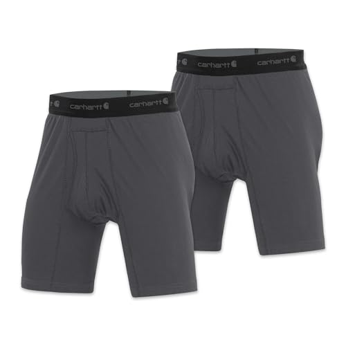 Carhartt Herren Boxershorts aus Baumwollmischgewebe, 12,7 cm, 2er-Pack Retroshorts, Schatten, Small von Carhartt