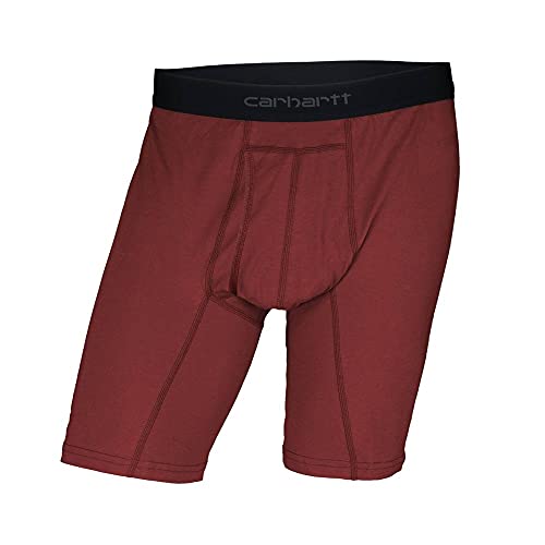 Carhartt Herren Boxershorts aus Baumwollmischgewebe, 20,3 cm, 2 Stück Retroshorts, Gebrannter Ziegel, Medium von Carhartt