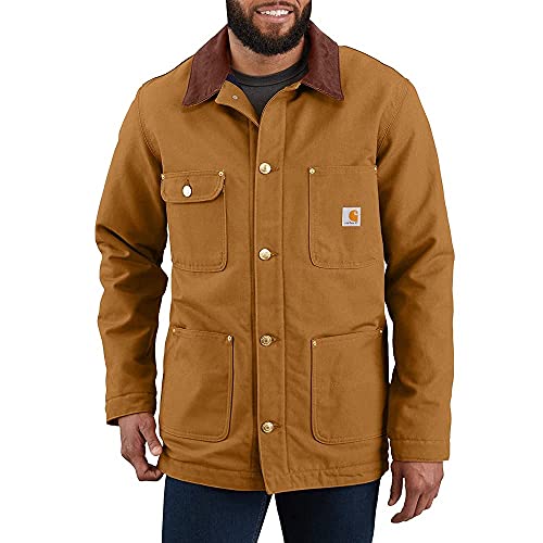 Carhartt Herren Loose Fit Firm Duck Blanket-Lined Arbeitsjacke , Carhartt® Braun, L von Carhartt