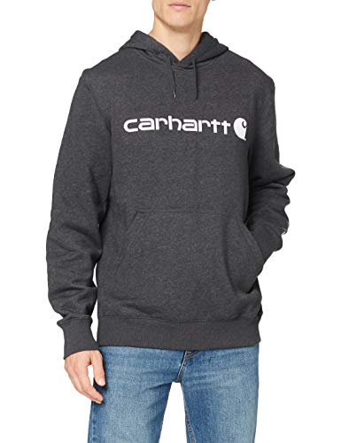 Carhartt Herren Force Delmont Graphic Hooded Sweatshirt, Black Heather, M von Carhartt