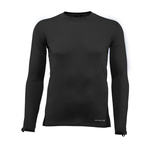 Carhartt Herren Force Lightweight Stretch Grid Base Layer Crewneck Top Big Baselayer-Shirt, schwarz, 4X-Large Groß von Carhartt