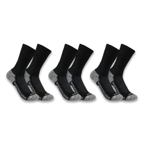 Carhartt Herren Force® Mittelschwere Crew-Socken, 3 Paar, Schwarz, L von Carhartt