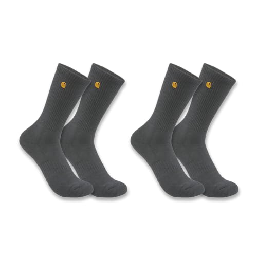 Carhartt Herren Force Midweight Crew-Socken, 2er-Pack Arbeitssocken, Anthrazit meliert, Large von Carhartt