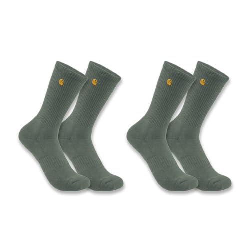 Carhartt Herren Force Midweight Crew-Socken, 2er-Pack Arbeitssocken, Dusty Olive, Large von Carhartt