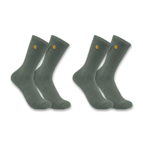 Carhartt Herren Force Midweight Crew-socken, 2er-Pack Arbeitssocken, Dusty Olive, Large von Carhartt