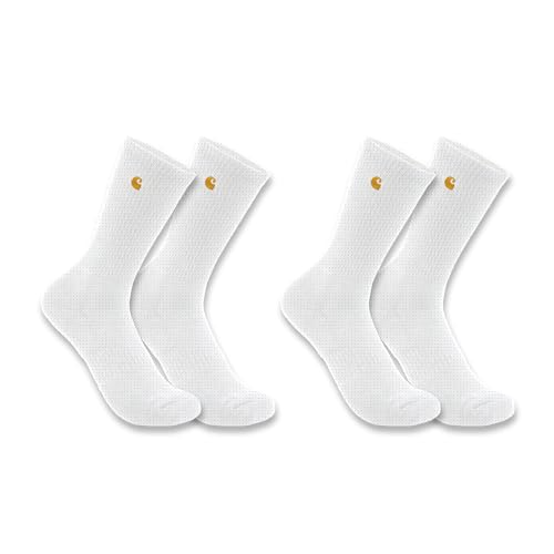 Carhartt Herren Force Midweight Crew Sock 2 Pack Arbeitssocken, Weiss/opulenter Garten, X-Large (2er Pack) von Carhartt