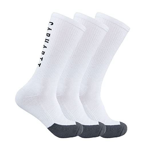 Carhartt Herren Force Midweight Logo Crew 3er Pack Socken, Weiss/opulenter Garten, X-Large von Carhartt