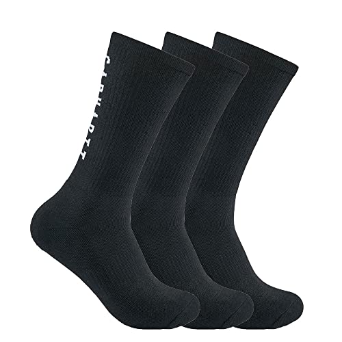 Carhartt Herren Force Midweight Logo, 3er-Pack Socken, Schwarz, L von Carhartt