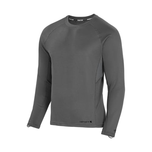 Carhartt Force Midweight Microgrid Base Layer Crewneck für Herren, Asphalt, L von Carhartt