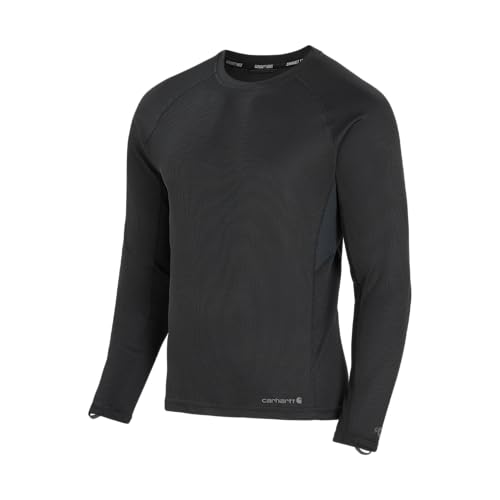 Carhartt Force Midweight Microgrid Base Layer Crewneck für Herren, Schwarz, XX-Large von Carhartt