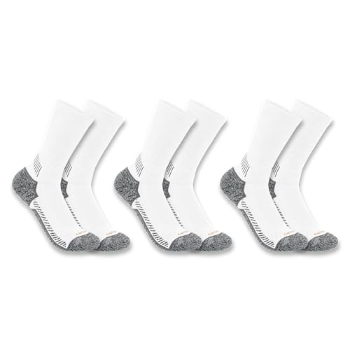 Carhartt Herren Force Performance Work 3 Pair Pack 1 Paar Socken, Weiss/opulenter Garten, Large (3er von Carhartt