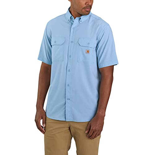 Carhartt Herren Kurzarmhemd 105314 Force Relaxed Fit Leichtes Kurzarm-Shirt, Powder Blue, Mittel von Carhartt