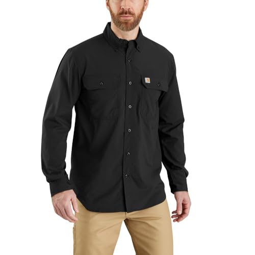Carhartt Force Herren-Langarmshirt, lockere Passform, leicht, Schwarz, 4X-Groß von Carhartt
