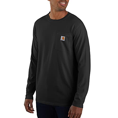 Carhartt Herren Force Relaxed Fit Midweight Langarm-T-Shirt mit Tasche, schwarz, 3XL von Carhartt