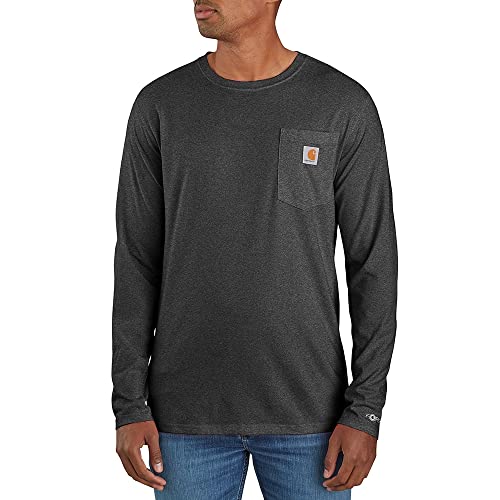 Carhartt Herren Force Relaxed Fit Midweight Long-Sleeve Pocket Arbeits-T-Shirt, Carbon Heather Gr; s von Carhartt